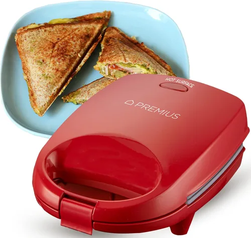 Mini sándwichera antiadherente de cerámica, luz indicadora, molde de 5 x 4.4 pulgadas, ideal para tostadas francesas, atún derretido, huevo y queso