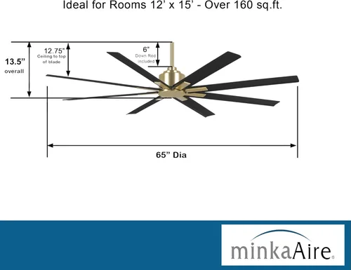 Miniatura 3 de MINKA-AIRE F896-65-SBR/CL Xtreme H2O Ventilador de techo para exteriores con motor CC de 65 pulgadas con control remoto en acabado de latón suave