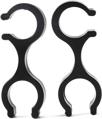 Miniatura 2 de Clips de senderismo, 2 piezas de abrazaderas de trekking de goma en forma de 8 varillas dobles conector de hebilla para senderismo al aire libre