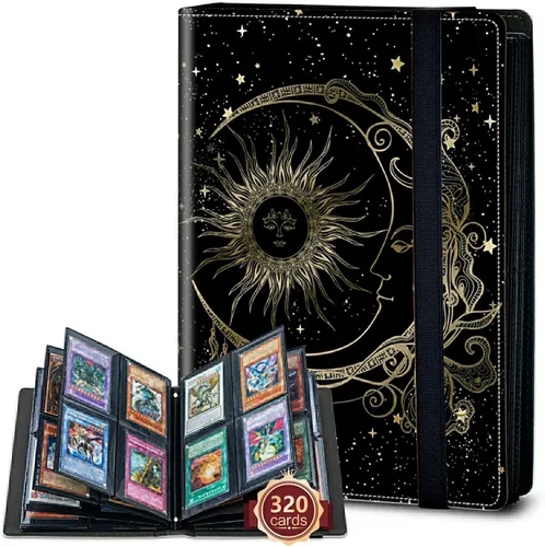 Miniatura 13 de Rossy Carpeta de tarjetas con 4 bolsillos, carpeta de tarjetas intercambiables, álbum de colección de tarjetas, para 160 tarjetas, carpeta