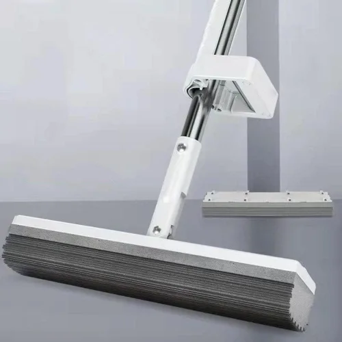 JINYISI Trapeador, trapeador de piso, fregona de madera dura, fregona de esponja, fregona fácil de apretar, trapeadores para limpieza de pisos,