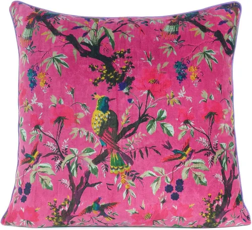 Miniatura 26 de Funda de cojín con flores de terciopelo para sofá, cojín bohemio colorido, con diseño de pájaro, estilo chic bohemio, acento indio, hecho a mano