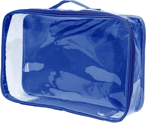 Cubo grande de embalaje de viaje transparente/organizador de PVC transparente para maleta/bolsa multiusos con asa/camisas de vestir, pantalones,