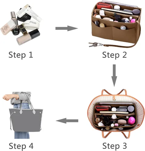 Miniatura 6 de ZTUJO - Organizador de bolsos de fieltro con cremallera metálica que se adapta a bolsos de mano y tote, especialmente diseñado para bolsos Speedy