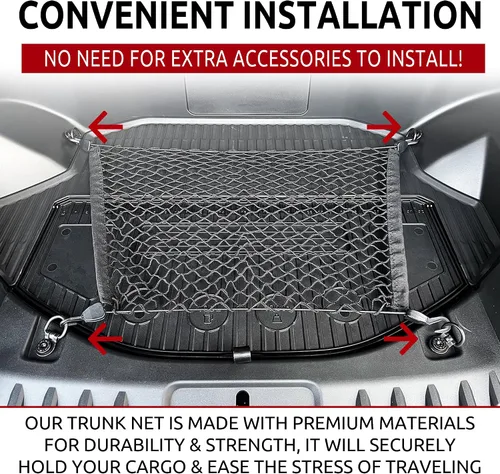 Miniatura 2 de Floor Style - Red de carga elástica para Ford F-150 Lightning 2022-2025 - Organizador y almacenamiento de Frunk de alta calidad - Red de equipaje