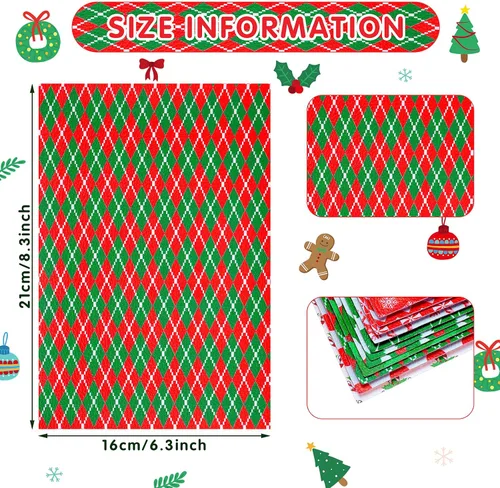 Miniatura 3 de 13 Pcs Christmas Faux Leather Sheets Santa Claus Glitter Synthetic Leather Fabric Deer Snowflakes Candy Christmas Tree for Holiday DIY Bows Earrings