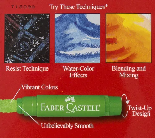 Miniatura 5 de Faber-Castell Palitos de gel - 12 crayones de acuarela retorcidos para niños con pincel - Acuarelas para niños