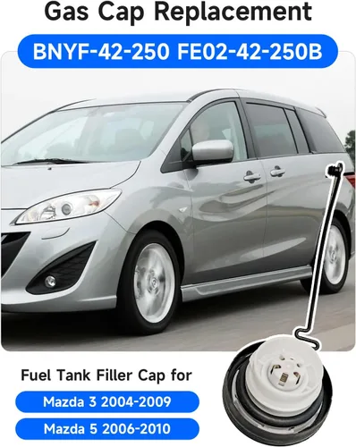 Miniatura 7 de Tapa de llenado del depósito de combustible para Mazda 3 2004-2009, Mazda 5 2006-2010, repuesto de la tapa de gasolina BNYF-42-250 FE02-42-250B