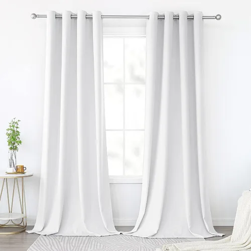 Miniatura 16 de KEQIAOSUOCAI Cortinas rosa bebé de 63 pulgadas para habitación de niñas - Con aislamiento térmico que oscurece la habitación, cortinas de ventana