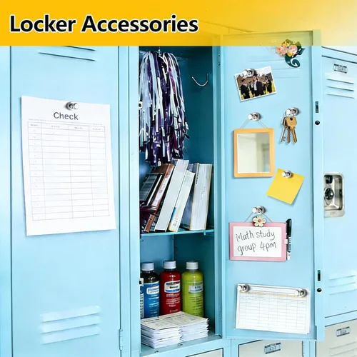 Miniatura 7 de VNDUEEY Imanes para refrigerador, imanes pequeños para nevera, 16 piezas, pizarra blanca, chinchetas magnéticas, fuertes clips magnéticos para Plata