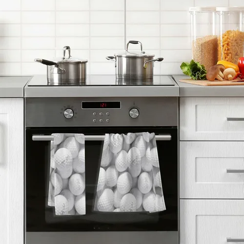 Miniatura 5 de Juego de 2 toallas de algodón blancas para baño, deportes, cocina, toallas de mano suaves y absorbentes, 16 x 28 pulgadas