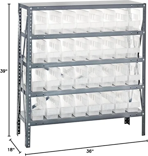 Miniatura 373 de Quantum QSBU-245BK Heavy Duty Shelving Unit with (7) Shelves and (24) QUS245 Black Bins for Garage Warehouse Storage Distribution 400 lb Load