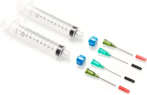 Mini paquete de jeringas industriales - Jeringas Luer Lock de 0.3 fl oz, agujas romas de calibre 14 y 18, cubiertas y tapas de jeringa |