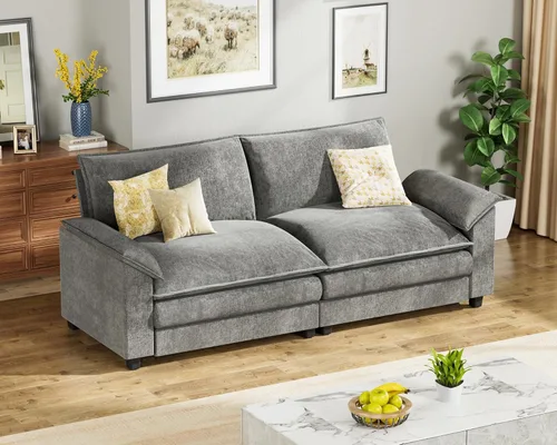 Homall Sofá Seccional Modular de 80", Sofá Biplaza con Cojín de Doble Capa, Combinación DIY de Chenille Profundo Sofá Nube de 2 Asientos para Sala