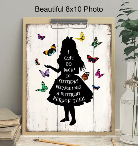 Miniatura 3 de Impresión artística de pared con cita del país de las maravillas de Alicia - Imagen fotográfica de 8 x 10 pulgadas, decoración única de habitación