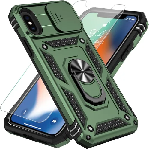 Miniatura 30 de SunStory Funda compatible con iPhone 11 Pro Max con protector de pantalla HD, cubierta de cámara deslizante y soporte de anillo giratorio