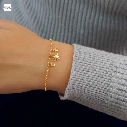 Miniatura 2 de Amberta Women 925 Sterling Silver Celestial Bracelets