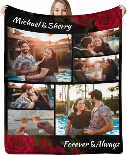 Miniatura 26 de Regalos para papá, manta de regalo personalizada con imagen, manta personalizada para el Día del Padre con foto, manta personalizada de cumpleaños