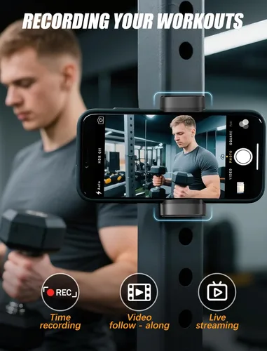 Miniatura 5 de Soporte magnético para teléfono de gimnasio: soporte magnético ajustable de 360 grados, accesorios de gimnasio para hombres y mujeres, compatible