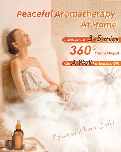 Miniatura 2 de Kit generador de ducha de vapor de 15 KW para baño, sauna, spa, cabezal de vapor de aromaterapia, sistema de autodrenamiento, controlador