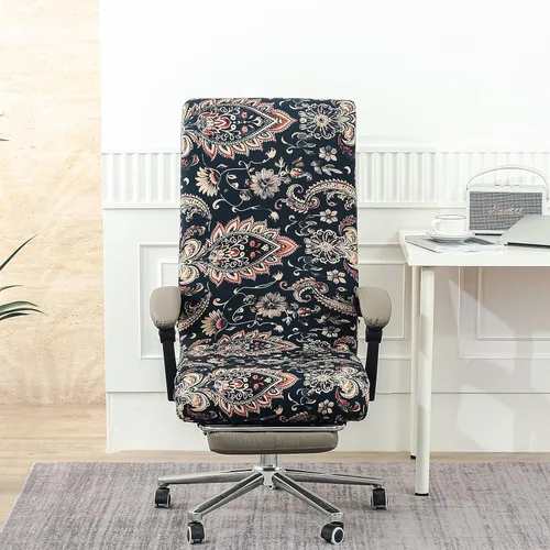Miniatura 5 de Fundas elásticas para silla de oficina con cremallera duradera, funda elástica para silla de computadora o escritorio con estampado, funda universal