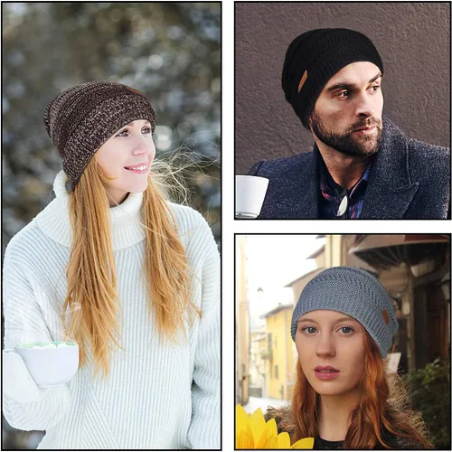 Miniatura 7 de Omechy. - Gorro de punto para hombre de invierno, gorro cálido.