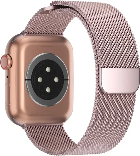 Miniatura 15 de TRA Correa de acero inoxidable compatible con Apple Watch de 38 mm 42 mm 40 mm 44 mm 41 mm 45 mm 46 mm 49 mm, correa de malla con cierre magnético