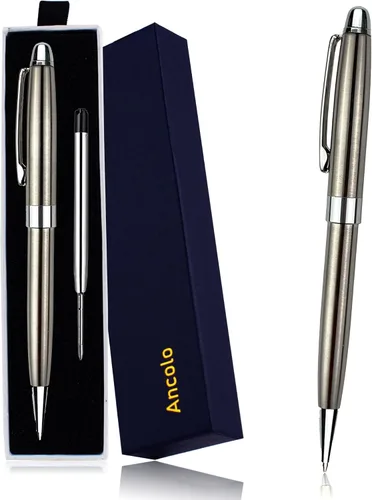Miniatura 11 de Ancolo Bolígrafo negro, tinta negra a granel, punta media de 0.039 pulgadas (0.039 in), escritura suave, bolígrafos negros y dorados para hombres