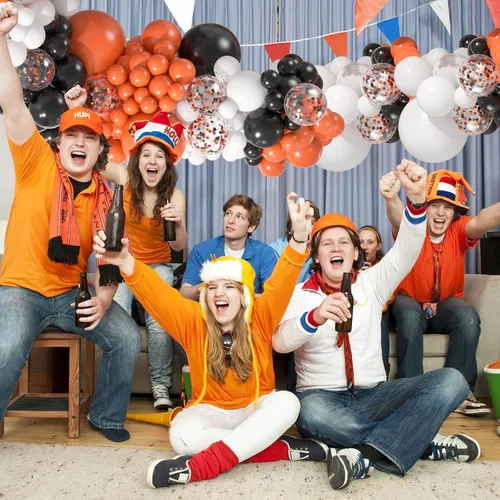 Miniatura 6 de Kit de arco de globos de color negro, blanco y naranja, guirnalda de globos de confeti de 18, 12, 10, 5 pulgadas, para Halloween, cumpleaños