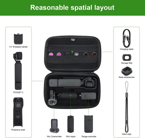 Miniatura 6 de Estuche rígido de transporte para DJI Osmo Pocket 3 y accesorios, estuche de viaje portátil Osmo Pocket 3, bolsa de almacenamiento para DJI Pocket 3