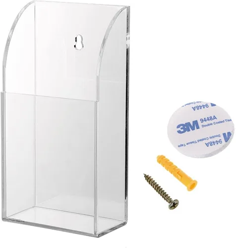 Miniatura 11 de Hipiwe Soporte para control remoto de montaje en pared, organizador de medios de acrílico transparente, caja de almacenamiento, mesa de centro