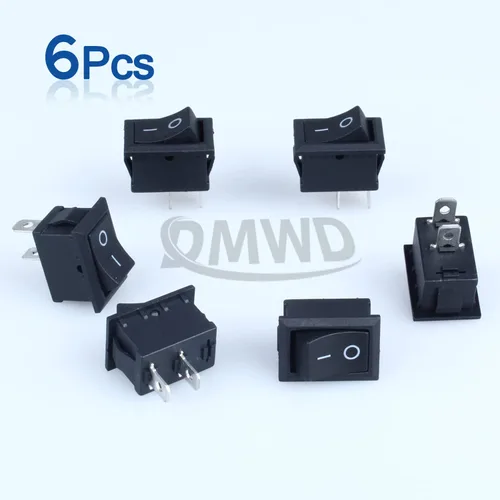 Miniatura 5 de Interruptor basculante de 2 pines y 2 posiciones SPST con cierre de encendido y apagado, 6 unidades, 12 V, 110 V, 250 V, 10 A