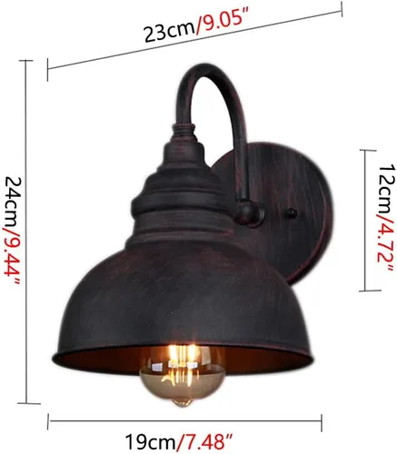Miniatura 7 de Aplique de pared Exterior Vintage de Cuello de cisne E26/E27, apliques de Hierro inoxidable, luminarias impermeables Amen, para puerta o terraza