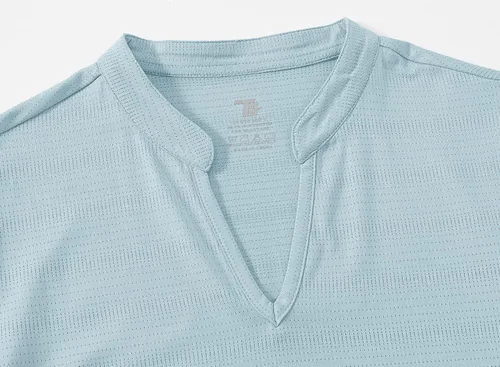 Miniatura 44 de Gopune Polo de golf con cuello en V para mujer, sin cuello, manga corta, ligera, de secado rápido, camisetas de tenis para correr