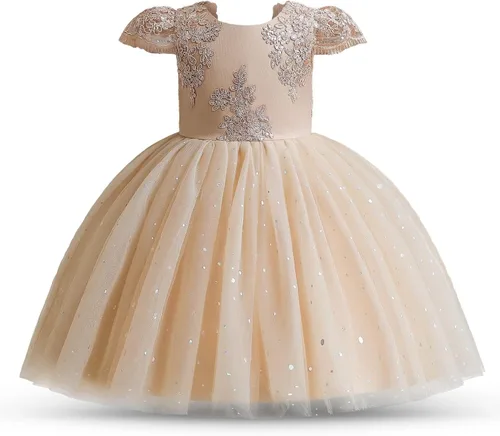 Miniatura 2 de TTYAOVO Vestido de flores para bebé, cumpleaños, princesa, fiesta, trajes de encaje
