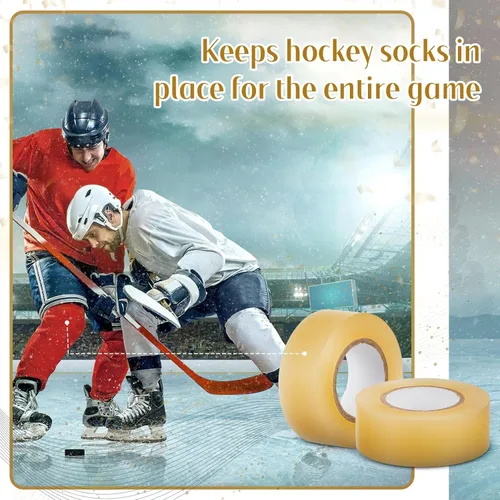 Miniatura 6 de Meooeck Clear Hockey Sock Tape Adhesive Shin Guard Stick Tape Roll for Gear Multipurpose Equipment Ice Skate Field Soccer Sports Gifts Accessories