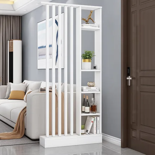 Divisor de habitación de piso a techo con estantes, pantalla de división independiente, muebles divisores de habitación de estilo industrial para