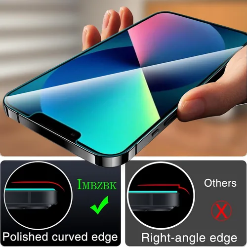 Miniatura 7 de IMBZBK [Eliminación automática de polvo] Paquete de 3 protectores de pantalla para iPhone 13 [6.1 pulgadas], película compatible con fundas, vidrio