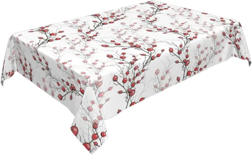 Miniatura 2 de Mantel rectangular decorativo con hojas de lavanda moradas para el hogar, mantel para comedor, barbacoa, picnic, mesa auxiliar, 52 x 70 pulgadas