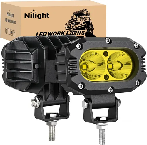 Miniatura 17 de Nilight Disparador lateral LED amarillo 2 unidades 6.5 pulgadas 60W haz de inundación para conducción fuera de carretera niebla barra de luz