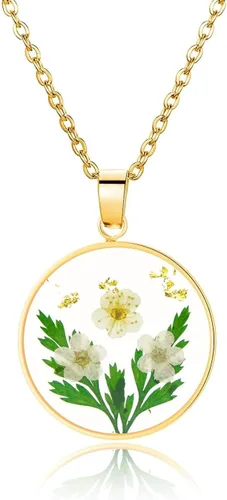 Miniatura 120 de Pressed Flower Necklace Gift for Women Personalized Handmade Necklaces Birth Flower Necklace