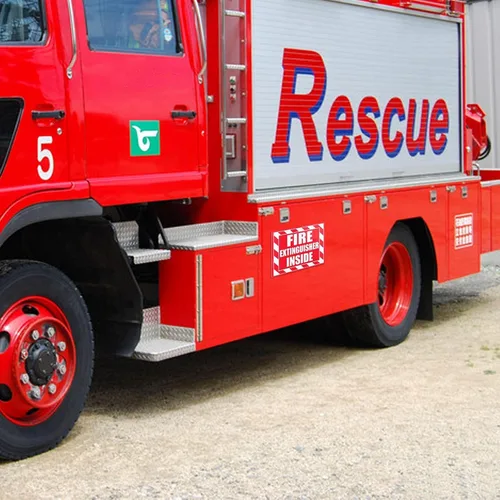 Miniatura 7 de Fasmov Paquete de 10 calcomanías para extintor de incendios en el interior, calcomanías de vinilo autoadhesivas de 5 x 4 pulgadas, resistentes a