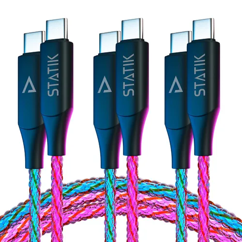 Miniatura 10 de Cable de Carga Iluminado Statik - Cable de Carga LED Trenzado GloBright, Cable de Carga 100W Iluminado Super Rápido, Transferencia de Datos, Cable