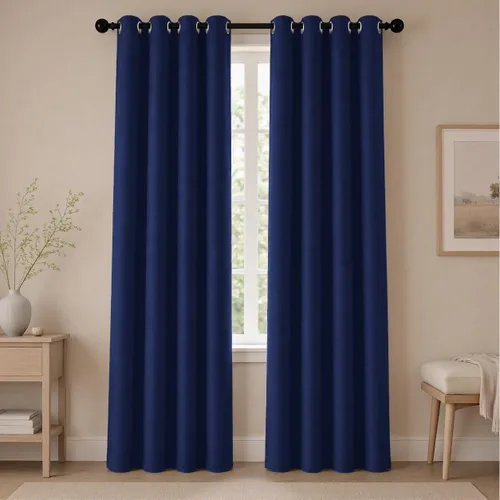 Miniatura 52 de Cortinas de oscurecimiento de habitación de 45 pulgadas de largo para dormitorio y sala de estar, cortinas térmicas aislantes con ojales