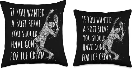 Miniatura 3 de Funny Tennis Lover Gifts and Tennis Player Designs Funny Lover, If You Wanted A Soft Serve - Almohada de tenis, 16 x 16 pulgadas, multicolor
