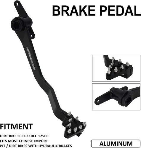 Miniatura 2 de JFG RACING Palanca de pedal de freno trasero plegable para motocicleta, CNC universal para CRF XR RM KX KLX TTR PW SSR Apollo TAO TAO SDG 50cc