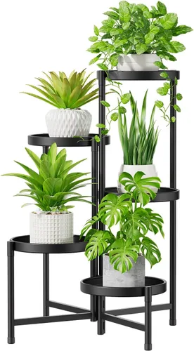 Miniatura 27 de iDavosic.ly Soporte grande para plantas de 6 niveles para interiores, 10 pulgadas de ancho de metal de esquina alta para múltiples plantas, estante