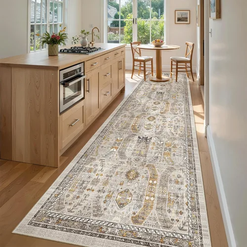 Miniatura 102 de Madane Tapete lavable de 2 x 10 pies para pasillo, cocina, recibidor, clásico, suave, antideslizante para interiores, casa de campo, baño, sala
