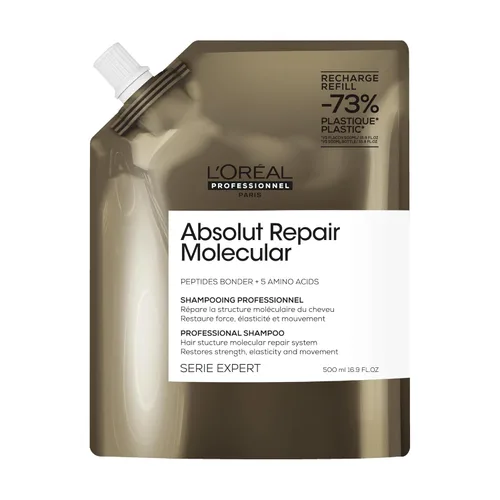 Miniatura 10 de L'Oréal Professionnel Paris Absolut Repair Molecular Shampoo - Repairs Damage & Restores Strength For All Damaged Hair, With Peptide Bonder & Amino