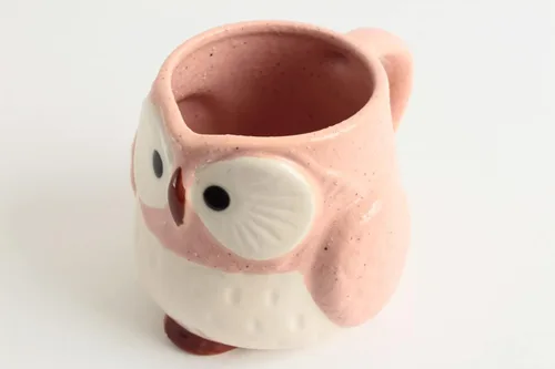 Miniatura 6 de Mino ware - Taza de cerámica japonesa con forma de búho, hecha en Japón (importación de Japón) CPM102 (rosa clavel)